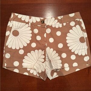Barbie Tan and Cream Floral Polka Dot High Waist Shorts